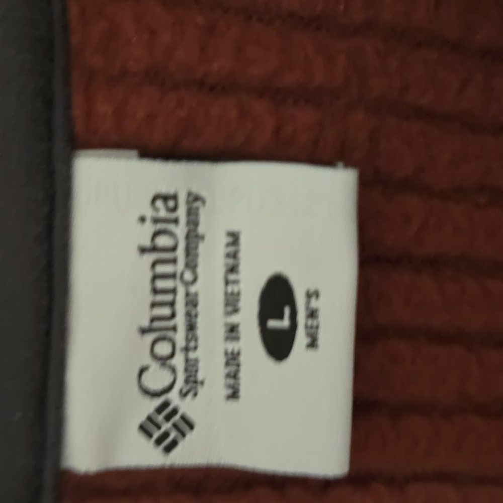 Columbia Long Sleeve Quarterzip Pullover Fleece Brown Mens Size Large - Picture 3 of 4